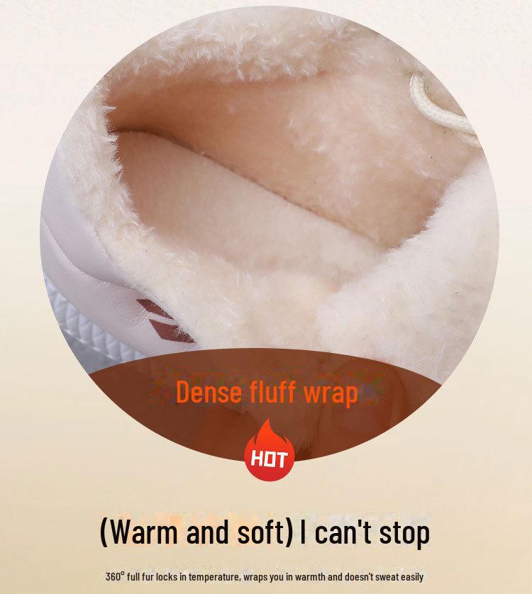 Pluszowe wysokie damskie zimowe buty bawełniane z grubą antypoślizgową podeszwą – koreański styl 2023