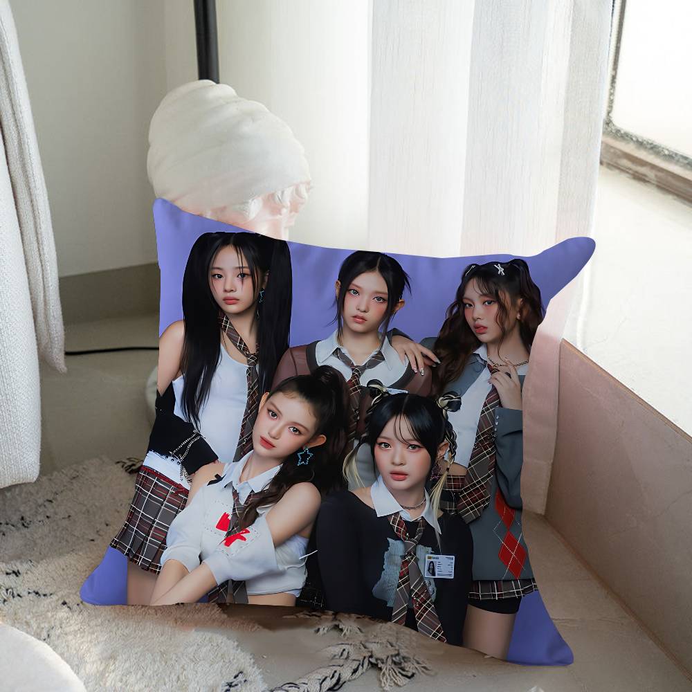 Kpop N-New-jeans Almofada Personalizada Capa de Pó Quarto Decoração de Festa Infantil Fronha Aniversário Presente para Crianças
