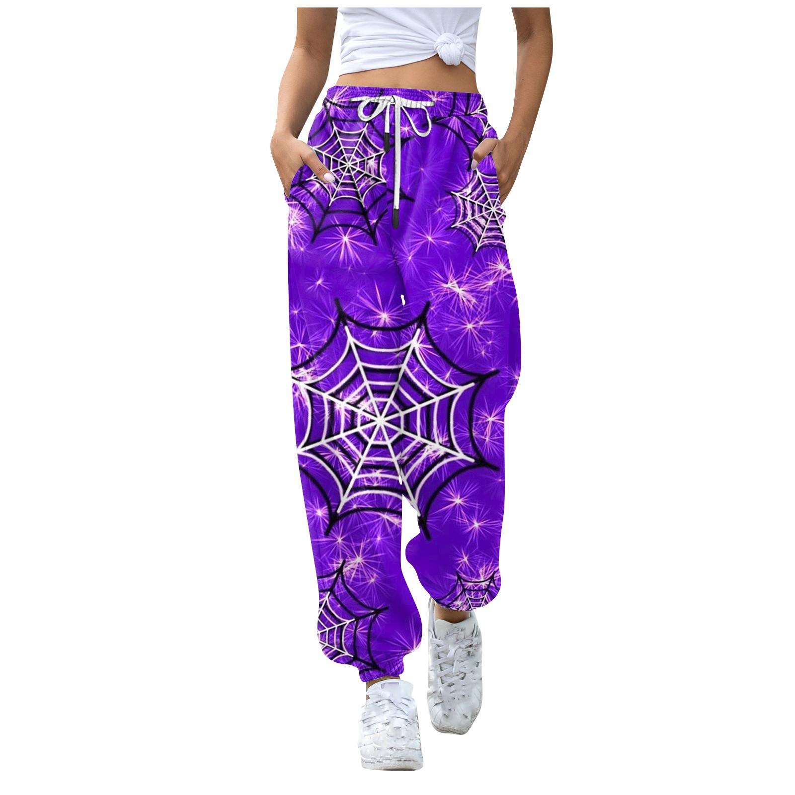 

Женские повседневные модные брюки с эластичной резинкой на талии и принтом на Хэллоуин XXXL