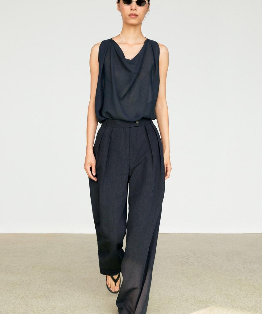 Masimodutti Melange Linen Suit Pants