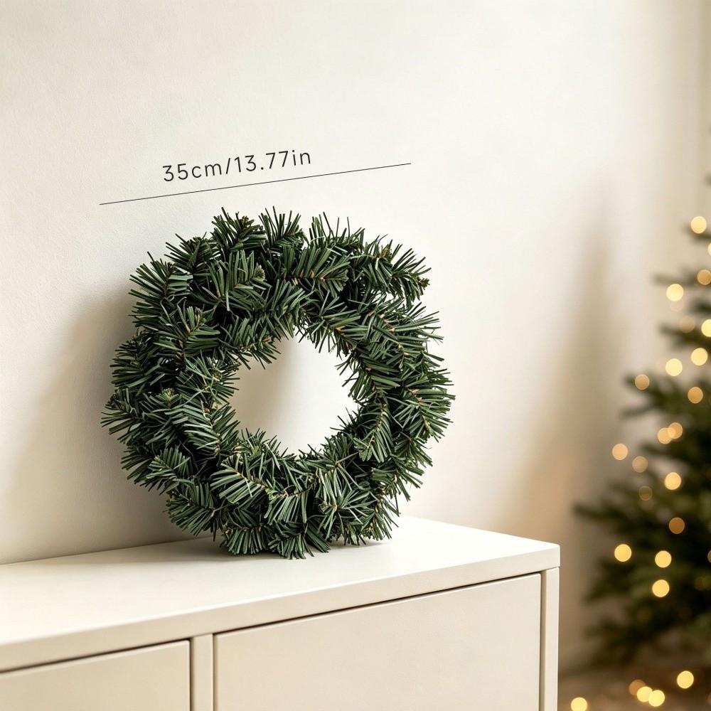 Green Artificial Green Pine Wreath Rustic Christmas Door Wreath Outdoor Front Door