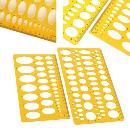 Stencil per disegno a ellisse da 21 cm/25 cm, righello meccanico, modello ovale rotondo