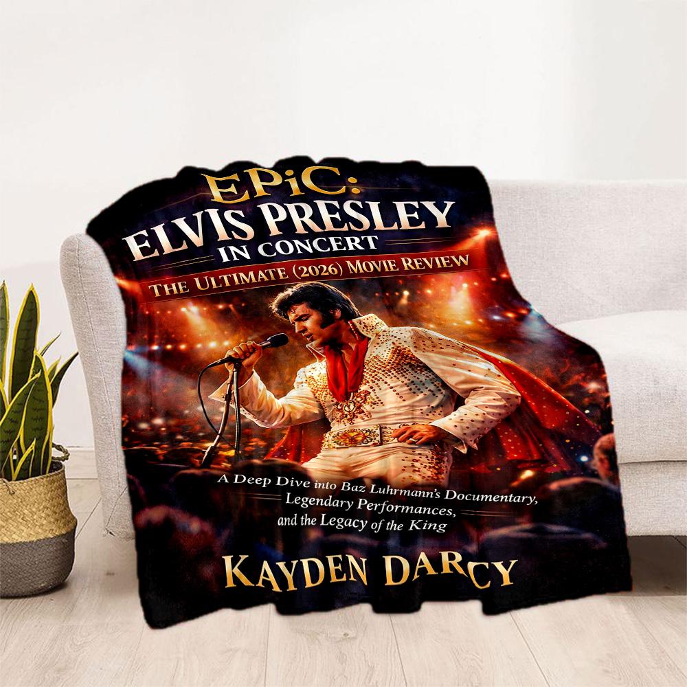 Elvis Presley Performance Blanket Comfortable Suitable for Livingroom Chair Couch for All Occasions Playful Design Birthday Christmas Gift Blanket
