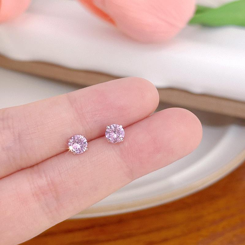 Fresh, Sweet And Simple Zircon Mini Stud Earrings, Exquisite, Small And Light Luxury Design Sense, High-End Personalized Earbone Stud Women