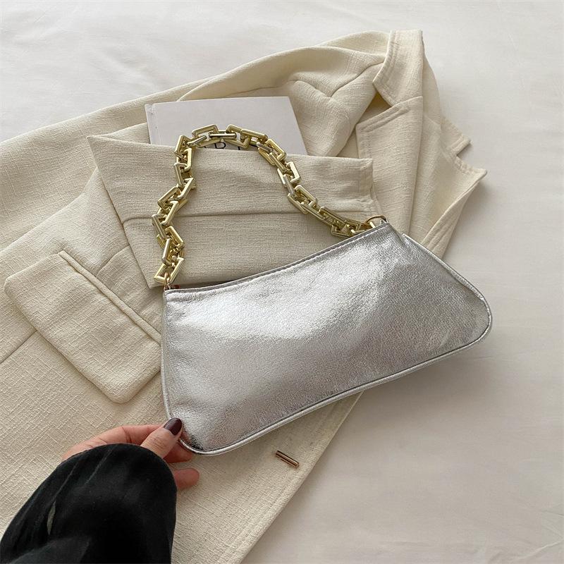 

Проста модна жіноча сумка під пахвами Проста модна жіноча сумка на плече Літо 2024 року нова повсякденна проста маленька квадратна жіноча сумка срібний