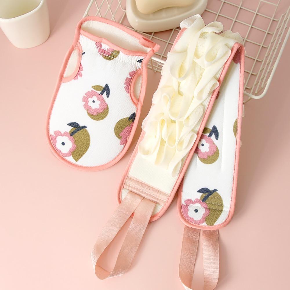 

2 шт./набор Утолщенное отшелушивающее полотенце для ванны Обильная пена Пояс для ванны Прочная губка для ванны Ванная комната розовый