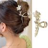PALAY Hair Claw Clips For Women Large Flower Claw Clip For Hair Stylish Rhinestone Updo Hair Clip French Metal Hair Jaw Clips Strong Hold Hair Clamp