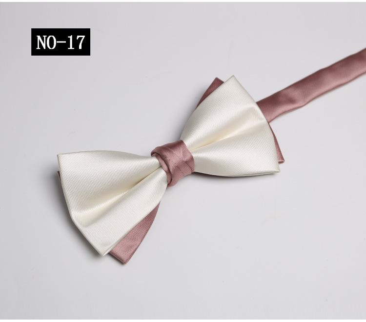 Solid Color Bow Tie Men, Two-Color Color Matching Polyester Black Burgundy Suit Banquet Best Man Bow