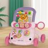 Cartoon Musical Baby Push Walker Anti Rollover Toddler Trolley Baby Walker Trolley Gift