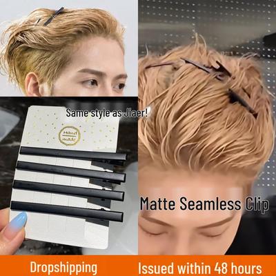 Black Side Hair Clip for Men - Fluffy Hairstyle & Makeup Accessory