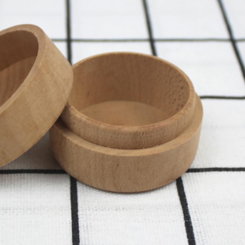 1Pcs Small Round Wooden Storage Box Handmade Jewelry Organizer Soap Crafts Case Vintage Decorative Craft Jewelry Box