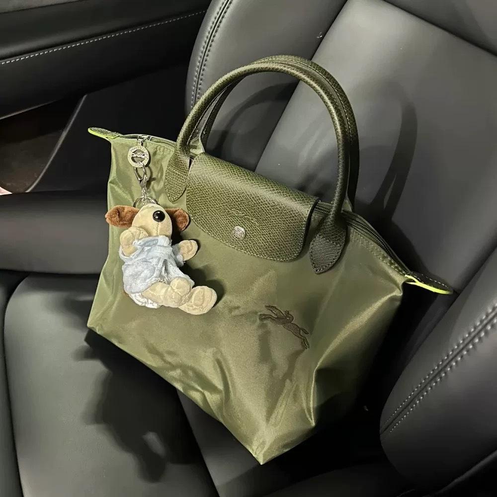 Longxiang Classic Hand-held Nylon Dumpling Bag, Embroidered Large-capacity Tote Bag, Waterproof Folding Single-shoulder Bag