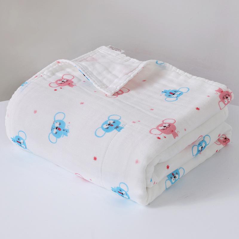 Newborn Six-Layer Cotton Gauze Bath Towel & Swaddle Blanket