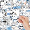 55 Japanese-Style Blue & White Animal Stickers - Waterproof & Decorative for Cups, Notebooks, Planners