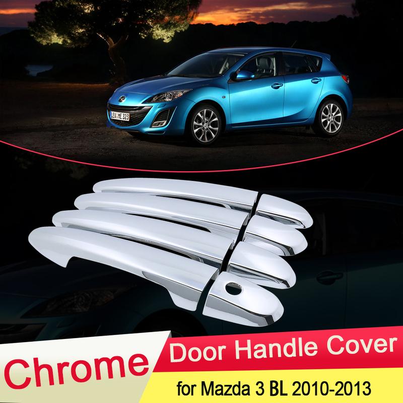 for Mazda 3 2nd Gen BL Axela 2010 2011 2012 2013 Luxurious Chrome Door Handle Cover Trim Catch Cap Car Stickers Accessories ABS