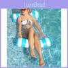 Foldable Inflatable Water Striped Hammock Leisure With Mesh Backrest Floating Adult Float Bed Lounger Blue