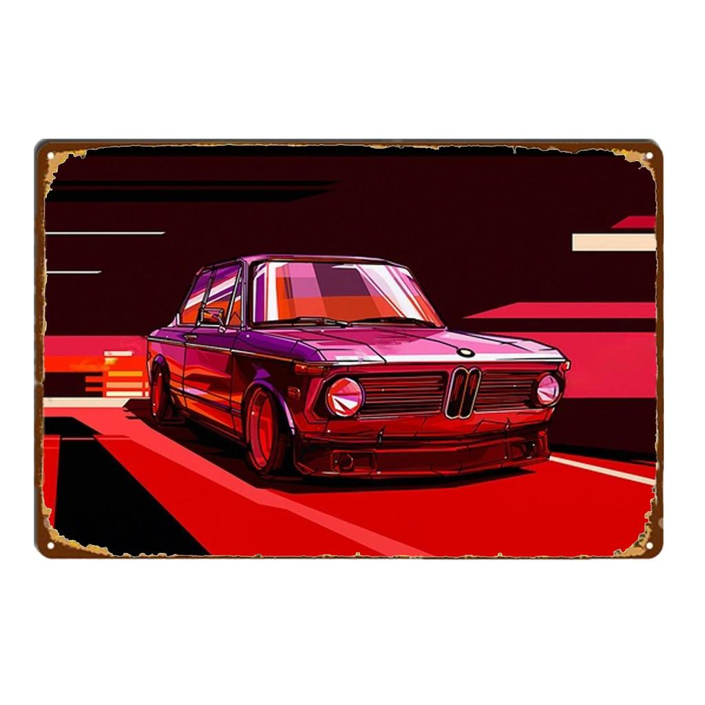 Sports Car Racing Poster Rust Shabby Tin Sign Art Decor Garage Bar Man Cave Signs Decorative Plaques Wall Metal Tin Plate Sig