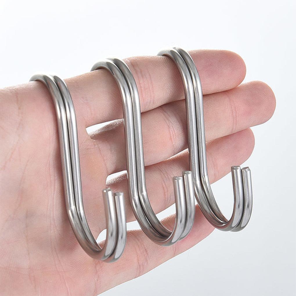 S Hanger Stainless Steel Coat Scarf Bag Keys Hook Kitchen Bathroom Storage Organizer Hanging Holder Organizing Reusable