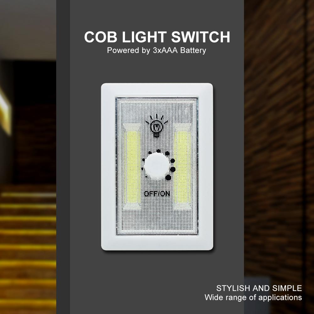 1pcs Ultra Bright COB LED Night Light With Magnetic Closet White Lamp Adjustable Rotary Switch For Garage Closet Luminaria