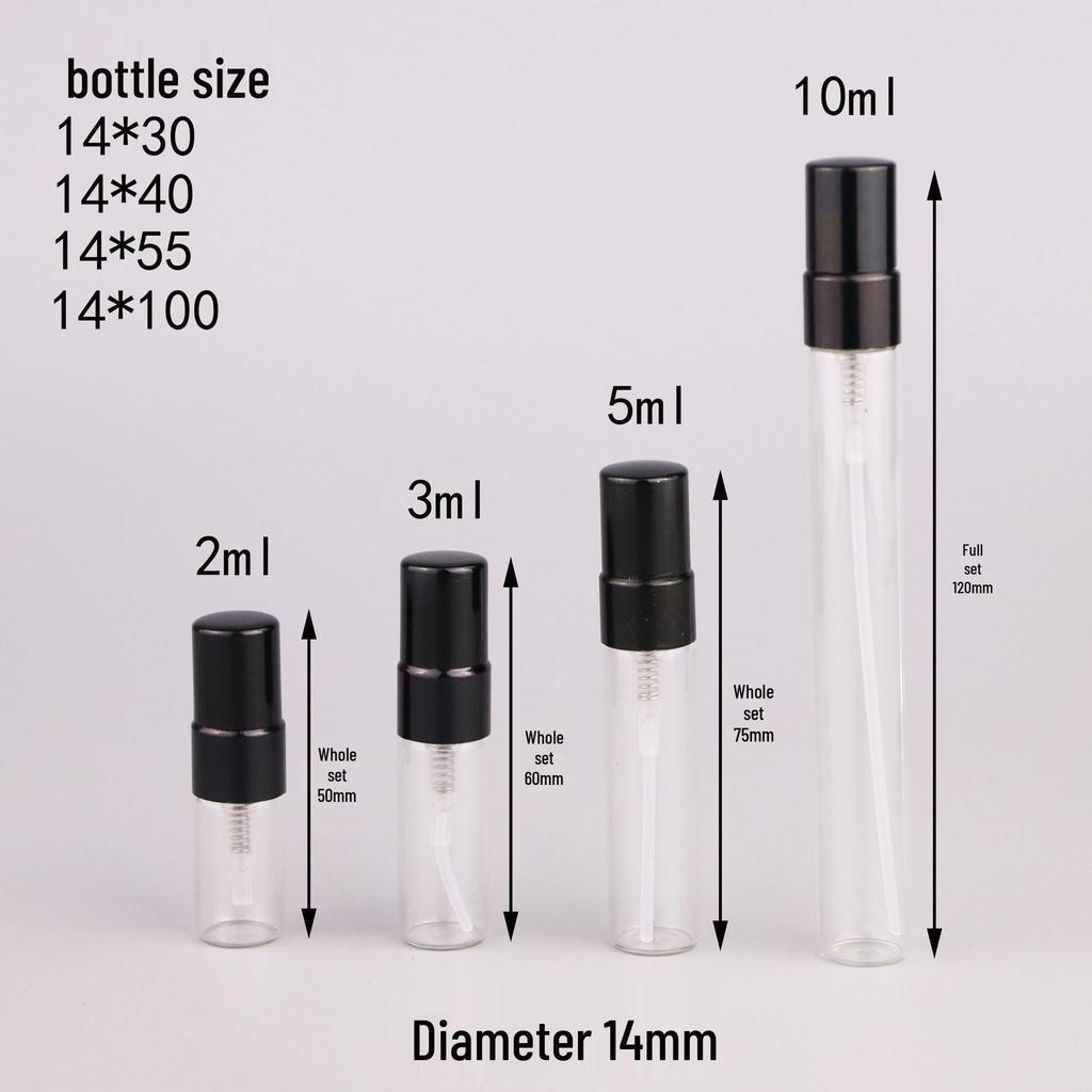 Mini Glass Perfume Spray Bottle Set - Includes 2ml Decant, 5ml Trial Size, Nozzle Control