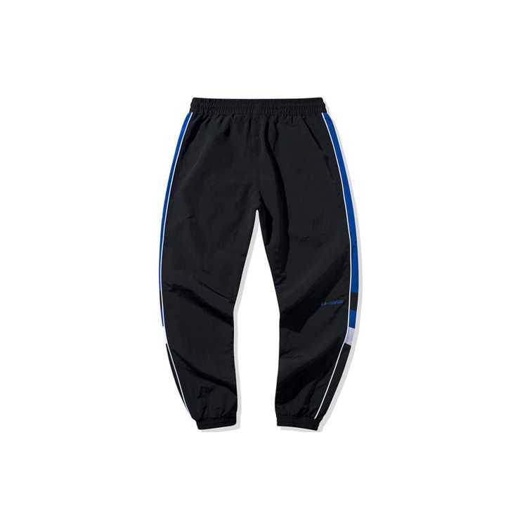Li Ning Color Block Cuffed Sports Pants Unisex bottoms Black AYKQ045-2