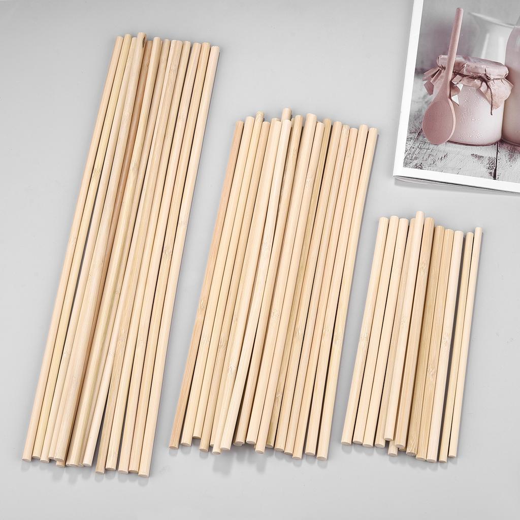 3-8mm Round Natural Wooden Bamboo Sticks DIY Handmade Craft Making Small Wooden Stick Material For Woodworking Supplies Graft