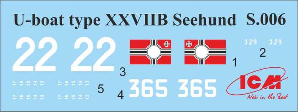 ICM 1/72 Scale German U-Boat XXVIIB Seehund Midget Submarine Early Model Plastic Model Kit S006