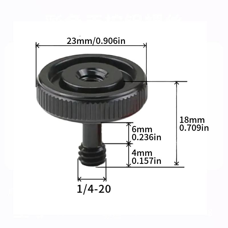 

1/4 Dual L Shape Black Camera Aluminum Alloy Screw Tripod Mount Screw Double Layer Thread Conversion Screw for Camera Flash Black