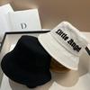 Rhinestone Sanskrit Alphabet Cotton Bucket Hat Spring And Summer Leisure Basin Hat Outdoor Travel Breathable Sun Hat