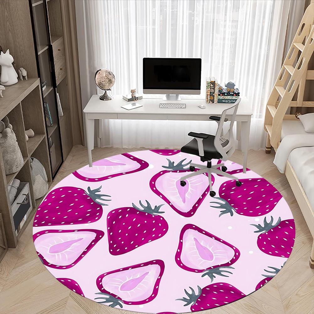 1pc Strawberry Pattern Carpet for Office, Non-slip, Soft and Durable Office Rug, Perfect for Office yy260128064
