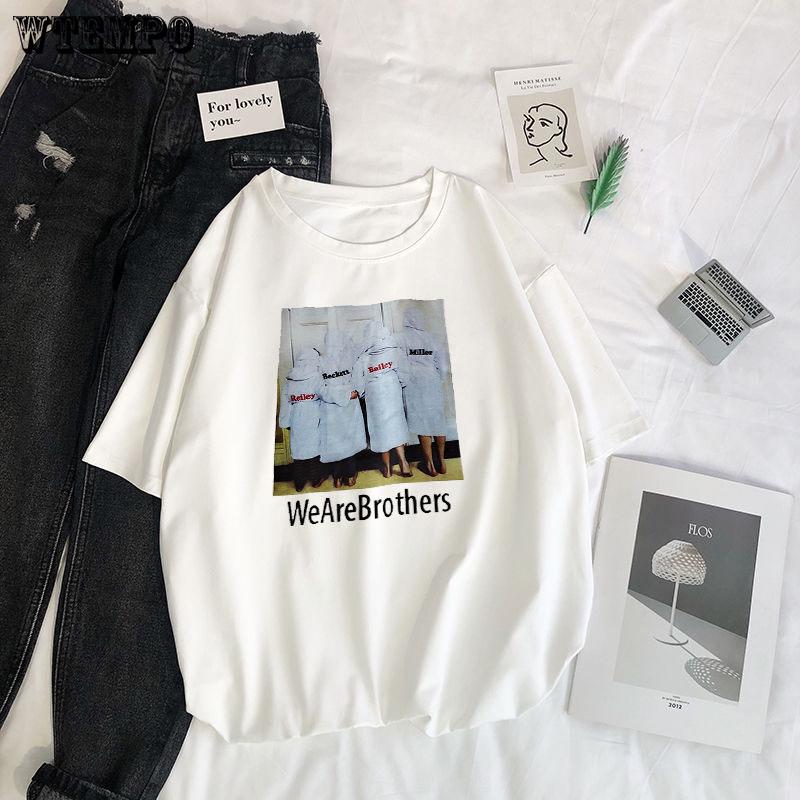 

WTEMPO T-shirts Womens Summer Printed Cartoon Half Sleeve Women Loose Lovely Trendy