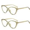 Fashion 2PCS Fashion Ins Stylish Plain Glasses for Women Ladies Cat Eye Optical Spectacle Eyeglasses Unisex Men Retro Anti-blue Glasses