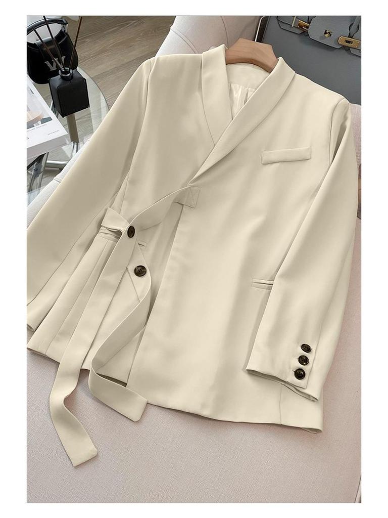 2024 Spring Women's Pink Blazer & Wide-Leg Pants Set