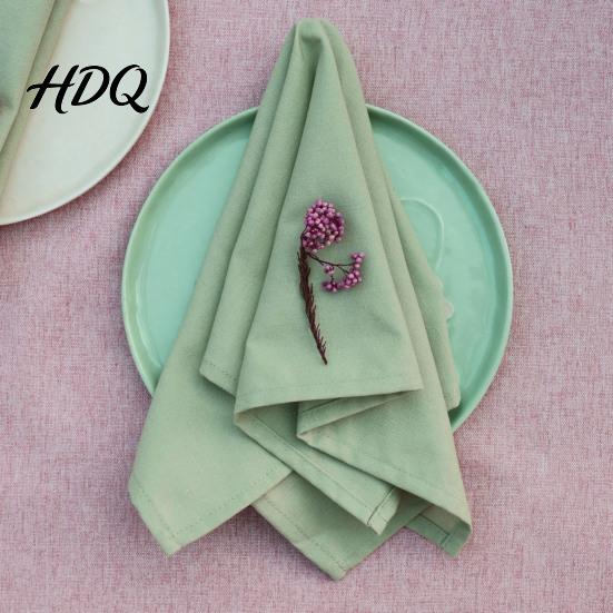 Soft Fabric Napkins Rustic Cloth Napkin 16 Inch Solid Color Linen Machine Kitchen Washable Farmhouse Style Napkin for Wedding Bridal Shower