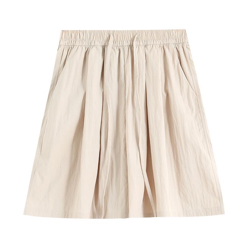 Women's High Waist Ice Silk Wide-Leg Shorts - Summer Casual, Slimming, Loose Fit, Mid-Length