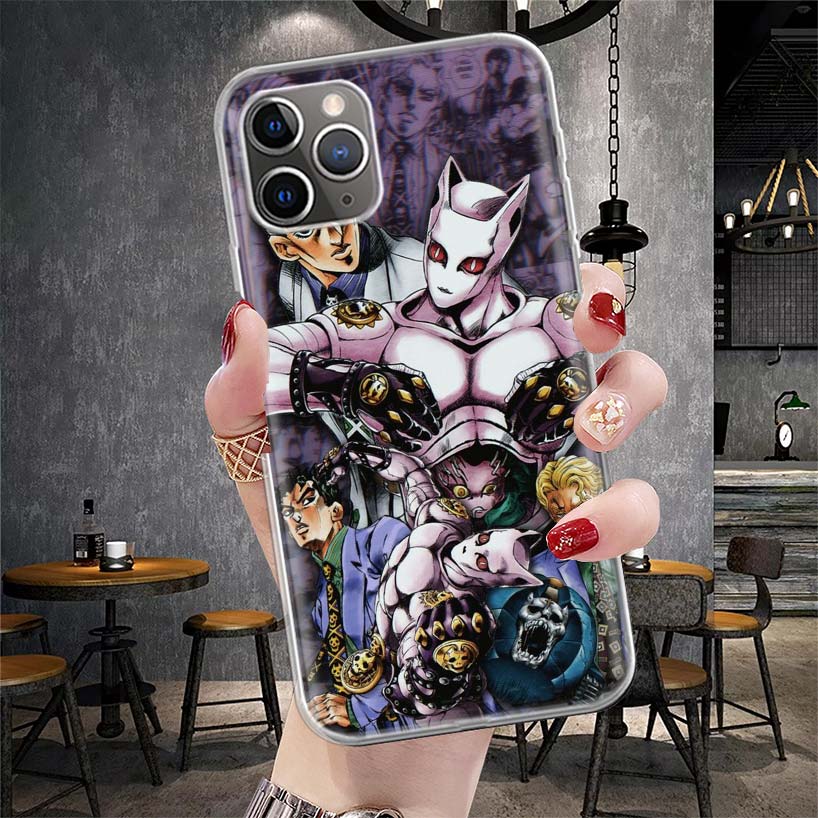 Anime JoJo Killer Queen Soft Phone Case For IPhone 11 17 Air 16E 16 Pro Max 15 + 14 Plus 13 Mini 12 Apple 7 SE 8 Fundas Coque 11