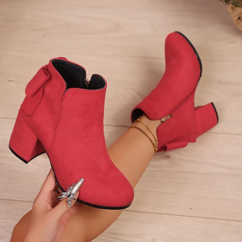 2025 Autumn Women Comfortable Retro Ankle Boots Fashion Flock Party Shoes Women Trend High Short Boots Big Size Zapatos De Muj