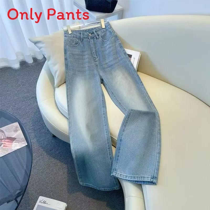 Denim Pants For Women With High Waist And Wide Leg For Casual Springwear
