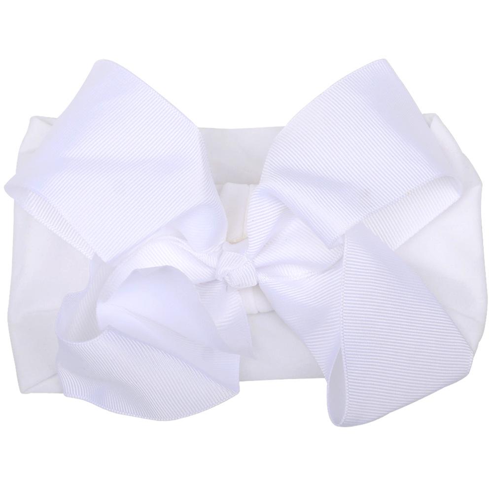 European 6-Inch Elastic Baby & Parent-Child Headband - Solid Color Bow Nylon Hair Accessory