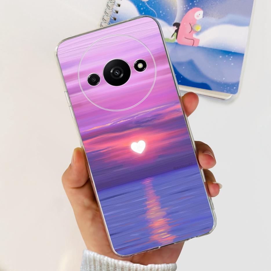 Für Xiaomi Redmi A3 Hülle Stilvolle Bemalte Abdeckung 6,71'' Klare Silikon-Weiche-TPU-Handyhülle Für Xiaomi Redmi A3 RedmiA3 Fundas Capa