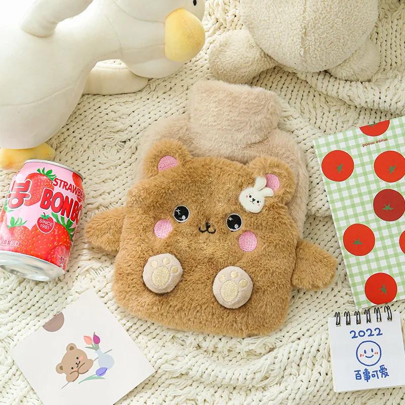 2025 Lovely Cartoon Hand Po Warm Water Bottle 400ml Hot Water Bottles Portable Hand Warmer Girls Pocket Hand Feet Hot Water Bag