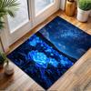 Starry Night Over Blue Roses Patterned carpet, non slip mat suitable for living room and bedroom sofas