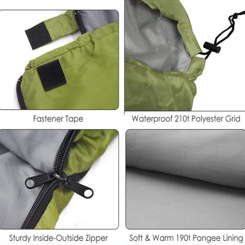 Adult Single Camping Sleeping Bag Envelope Style Winter Warm Thick Portable Outdoor Survival Hiking Travel