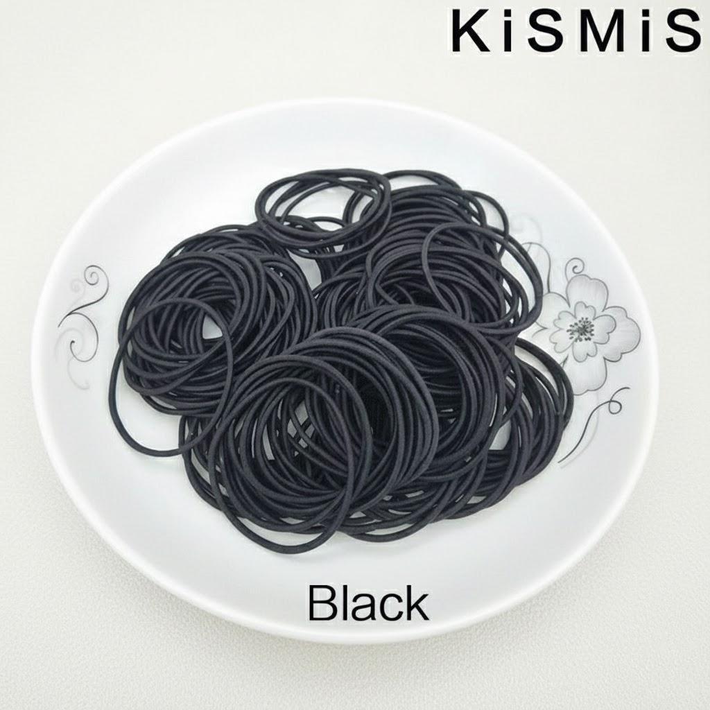 

100Pcs Elastic Hair Ties for Girls High Stretch Rubber Bands Basic Hair Rings Small Circle Hair Ropes Head Accessories чёрный
