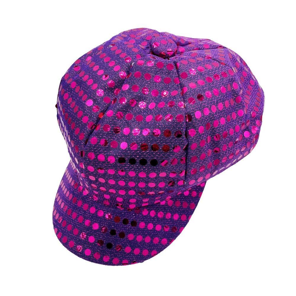 Karneval Disco Paillettenhut Achteckiger Kostümhut Maskenball Glitzerkappen Herren Damen
