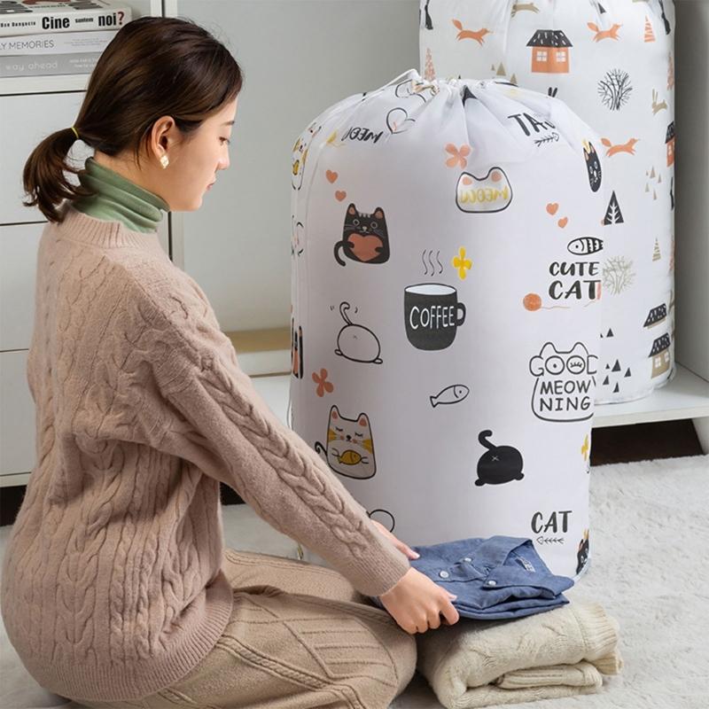 Large Waterproof Quilt Storage Bag Moisture Proof Dust Quilt Sorting Bag Clothes Luggage Move Cylinder Bag Organizer