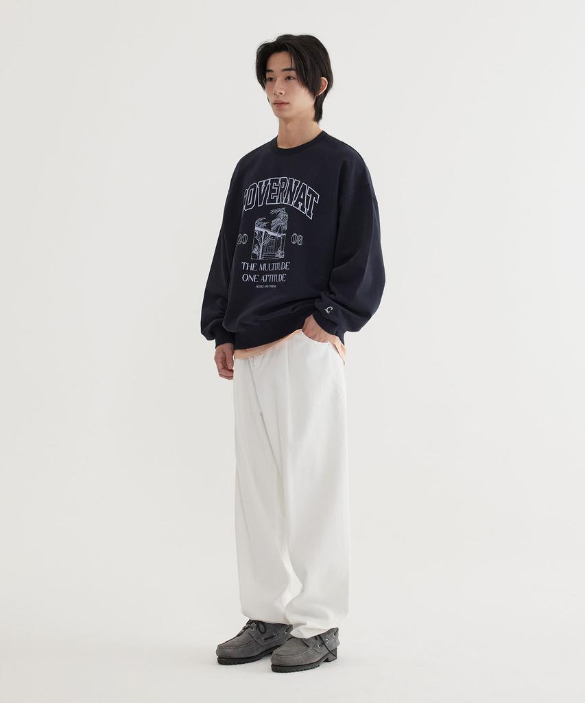 COVERNAT Palm Tree Graphic Sweatshirt Dark Navy