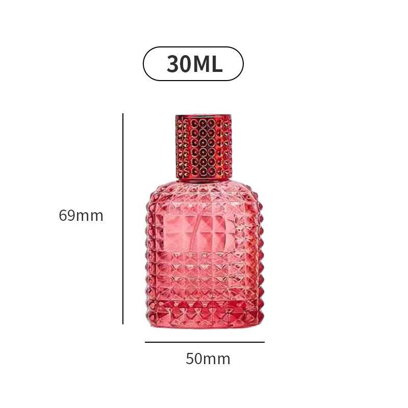 Colored Glass Perfume Bottle with Cap - 50ml/100ml Refillable Spray & Hydrating Bottle
