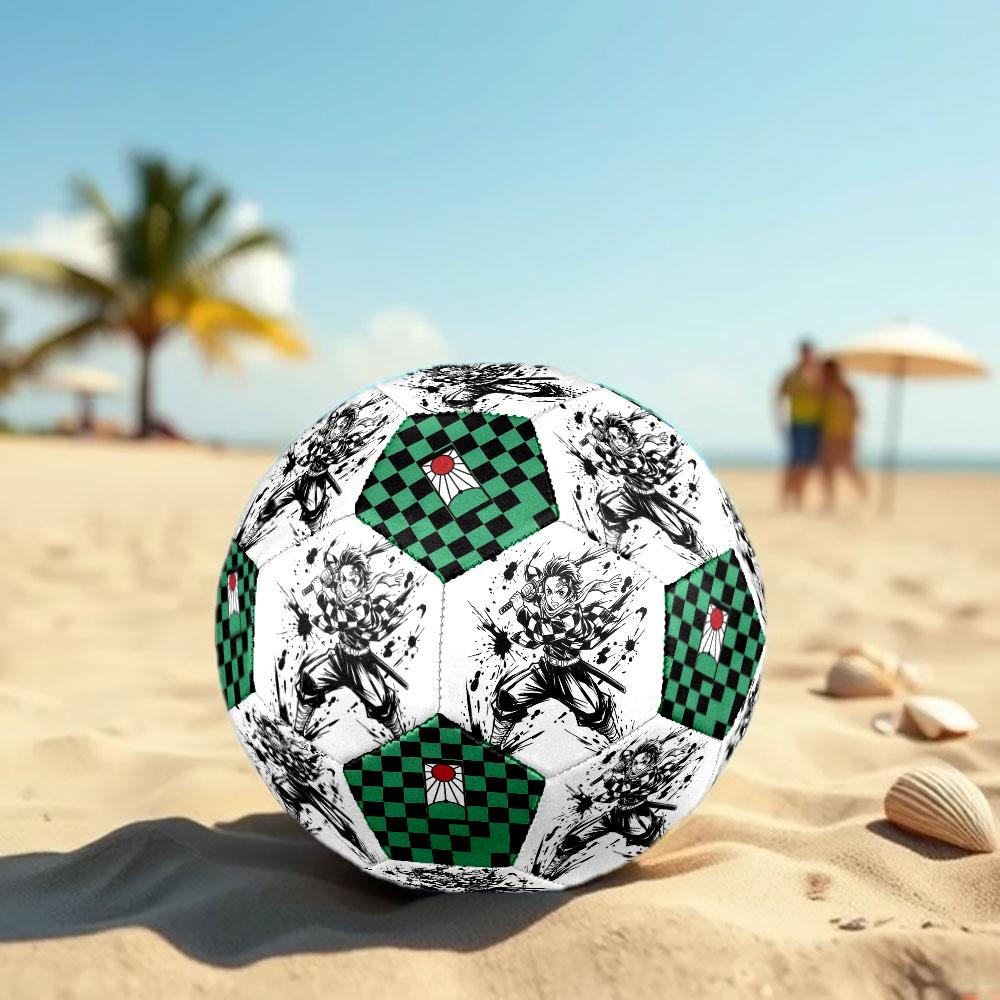 1pc Demon Slayer Kimetsu No Yaiba Soccer Ball Size 5 Indoor Soccer Ball Fashion Colorful Backyard Game - Great For Sports Fans Gift HE21