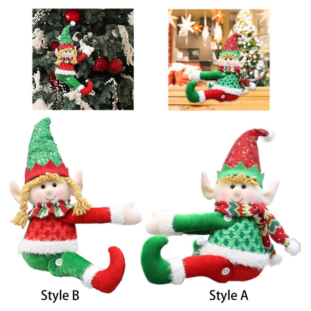 Christmas Stuffed Doll Toys Ornament for Fireplace Holiday Window Display